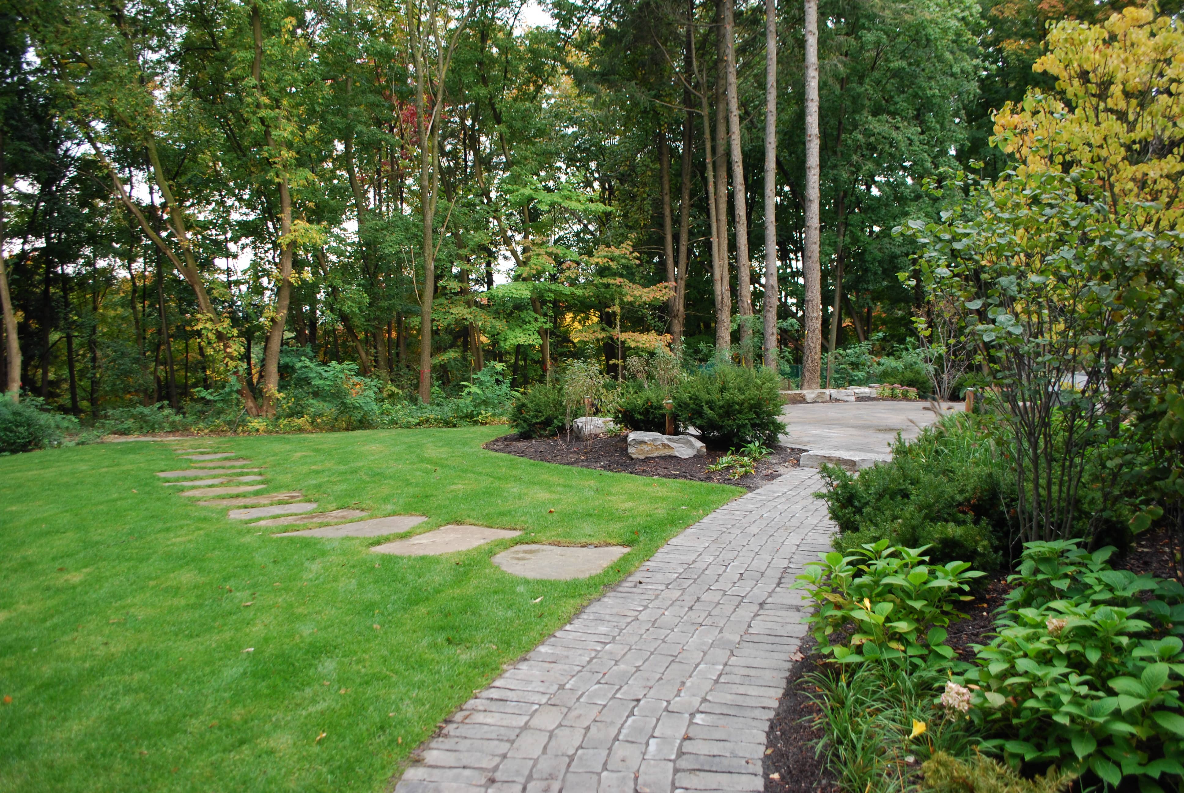 3 cobble walkway + forest path