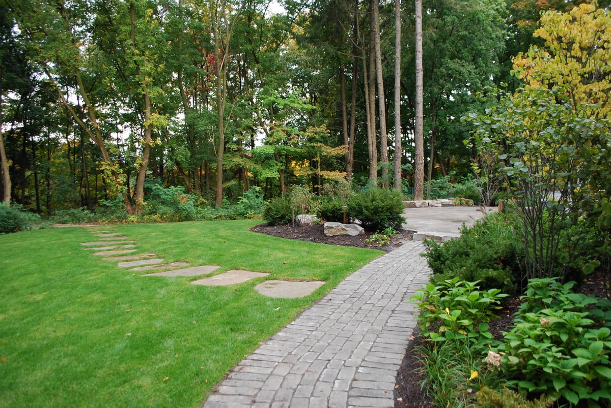 3 cobble walkway + forest path
